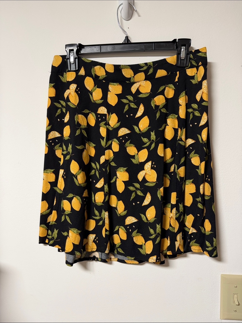 Philosophy Black Skirt with Yellow Lemon Print